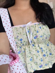 Floral Print tube top🌷🪞✨