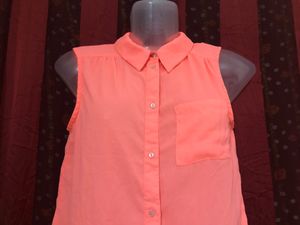 Mim Orange Sleeveless Top