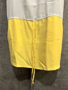 🍋 MANGO Colorblock Drawstring Dress – Chic Summer