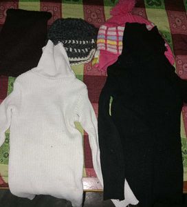 Black And White High Neck ,Caps