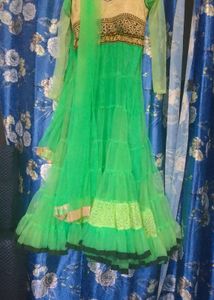 Long Designer Netted Party Wear Gown