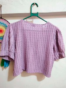 Cute Textured Knit CropTop💜