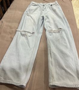Ripped Wide Leg Jeans