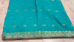 Sea Green With Maroon Border Saree