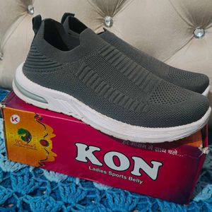 Comfortable Grey Slip-On Sneakers