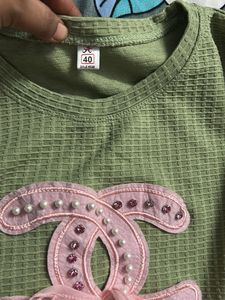 Stylish Green Top with Embellishment