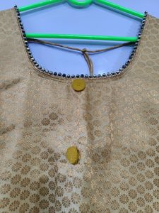 Golden Silk Embellished Kurta