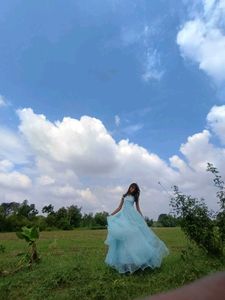 Powder Blue Flairy Gown 💫