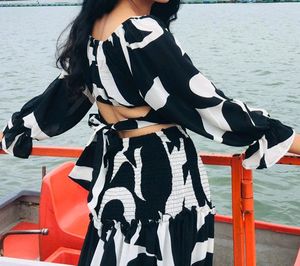 Black And White Skirt Top