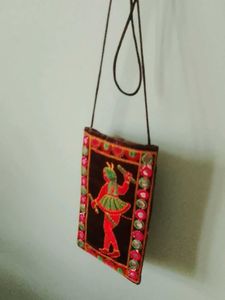 Embroidered Folk Art Crossbody Bag