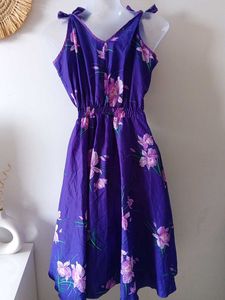 Hawaiin Orchid Print Floral Dress From Hawaii