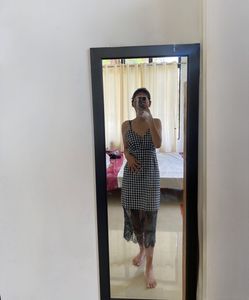 Gingham Lace Maxi Dress