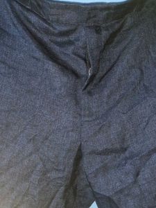 Designer Navy Blue Polycotton Pant - Size 40 | Wor