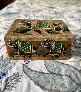Elephant Soapstone Box