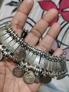 Oxidized Coin Necklace