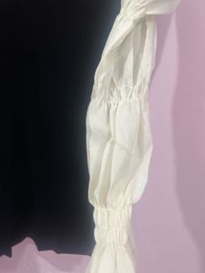 black puff sleeve velvet dress