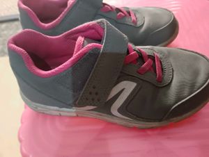 Gray &amp; Pink Kids Sneakers
