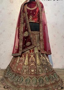 Luxury Maroon Bridal Lehenga with Heavy Embroidery