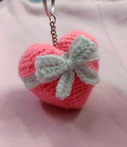 Velentine Special Heart Keychain, Crochet Keychain