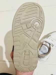 Toddler White &amp; Tan Sneakers