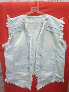 Fringed Denim Vest