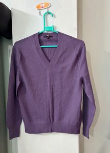 Purple V-Neck Sweater Uniqlo