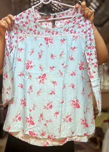 Max Brand Light Soft Rayon Lace Embellished Top