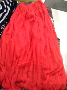 Elegant Red Maxi Skirt
