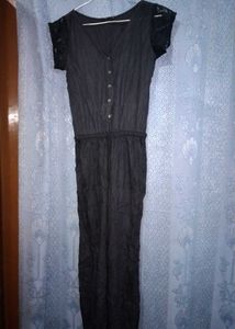 Black Lace Sleeve Romper