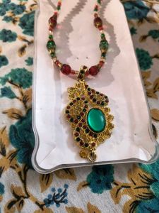 Green Stone Pendant Necklace
