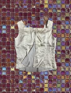 Y2K Off White Satin Top Vintage