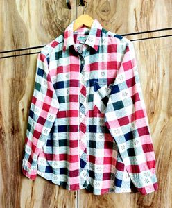 Check Design Cotton Shirt Size-42