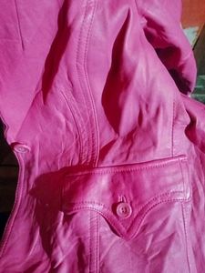 Hot Barbie Pink Leather Blazer