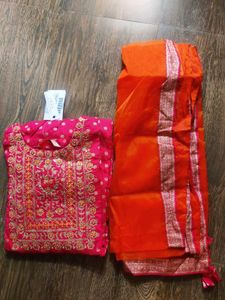 Red Polka Dot Anarkali Suit