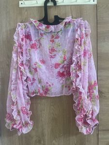 Floral Ruffle Crop Top