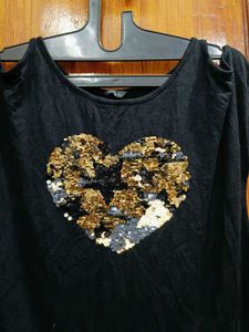 🇳🇿💫🔥 Beautiful Sequin Heart Tee