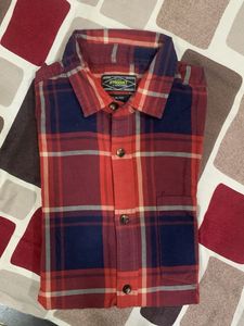 Red &amp; Navy Plaid Flannel Shirt