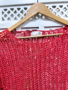 Cherry Breeze Open Knit Top C