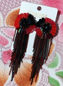 Red Contemporary Drop Earrings🔴