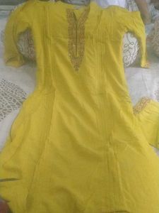 Yellow Embroidered Kurta Sets