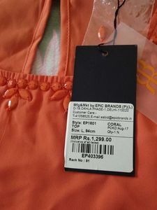 RARE Coral Embellished Blouse