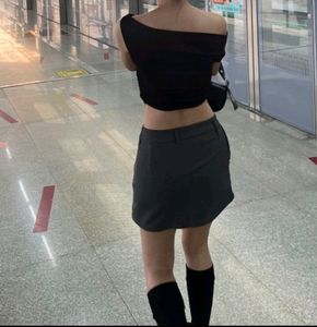 Uptownie Cotton Stretchable Drape Crop Top