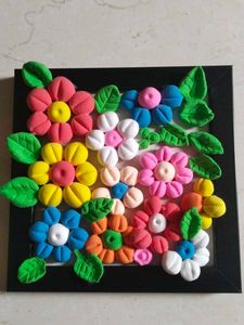 Colorful Clay Flower Wall Art