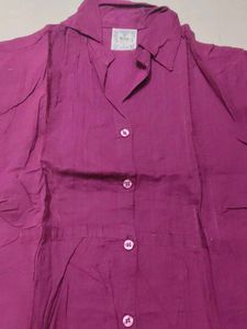 Purple Cotton Long One Piece
