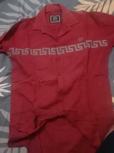 Stylish Red Patterned Shirt