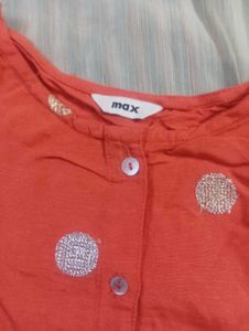 Coral Embroidered Sleeveless Top