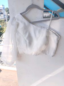 White One-Shoulder Blouse