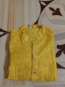 Festive Wear Black Kurta for Men - Size L
