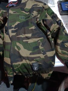 US Army logo Camo Crop  Bomber  Jacket