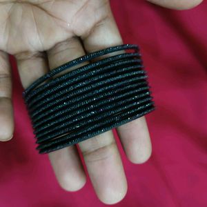 Black metal Bangle / churi (24) Set